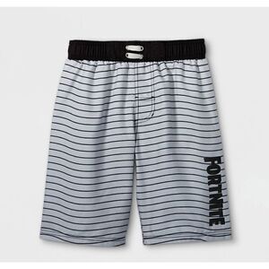 Fortnite Ombre Swim Trunks - Black/Gray, Boys XXL, NEW